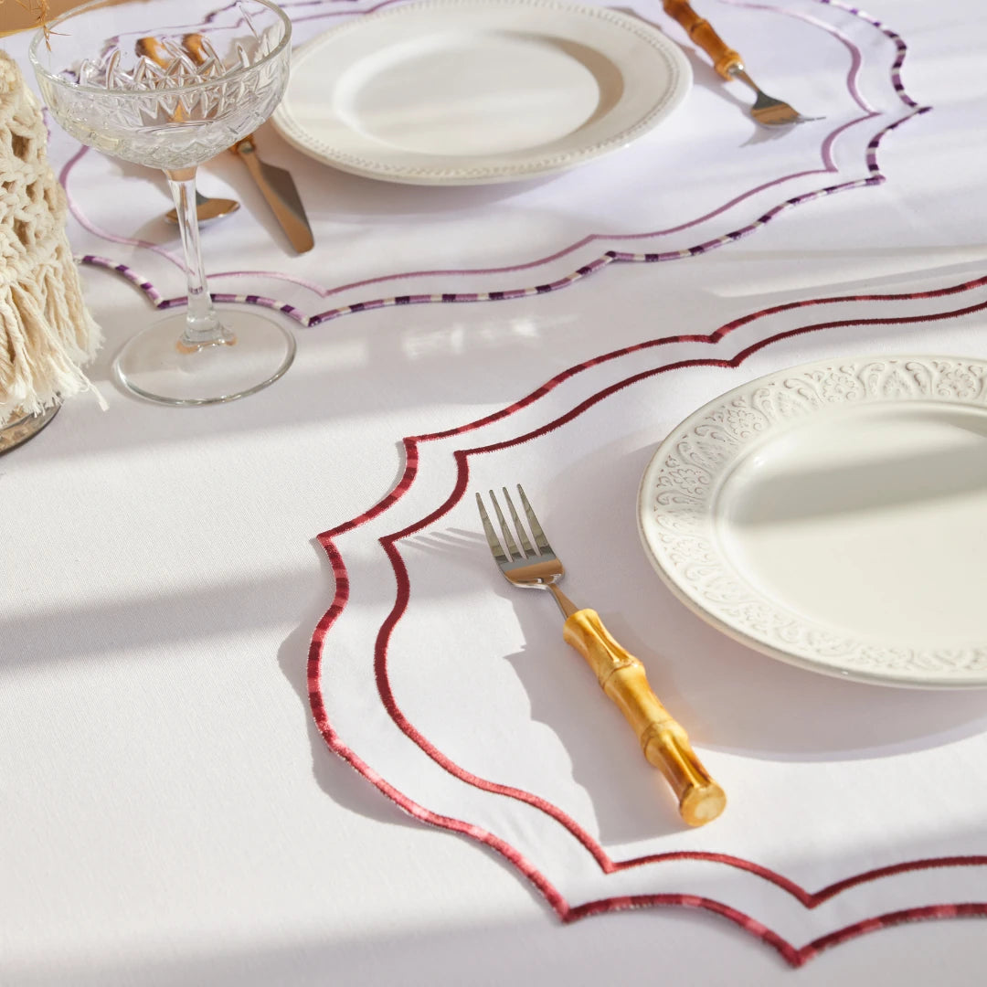 MARBLED PLACEMATS BURGUNDY (SET OF 4)