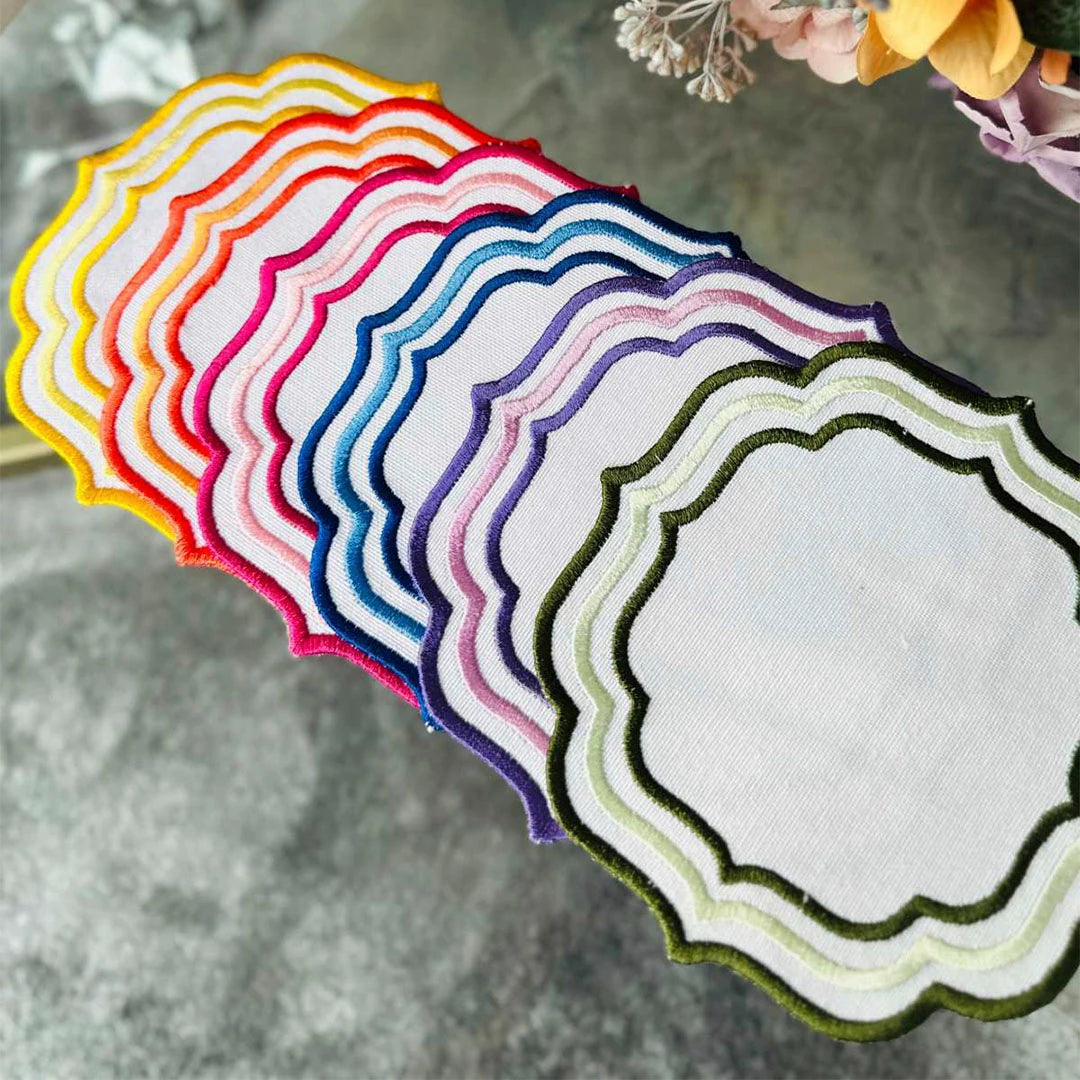MIXED-COLOR TRIPLE ROW COCKTAIL NAPKINS (SET OF 4)