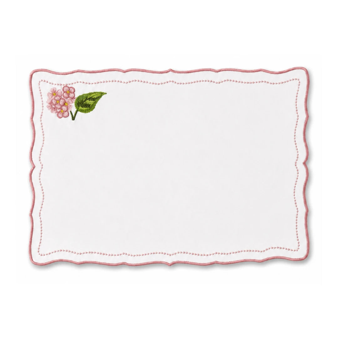 3D EMBROIDERED HYDRANGEA PLACEMATS PINK (SET OF 4)
