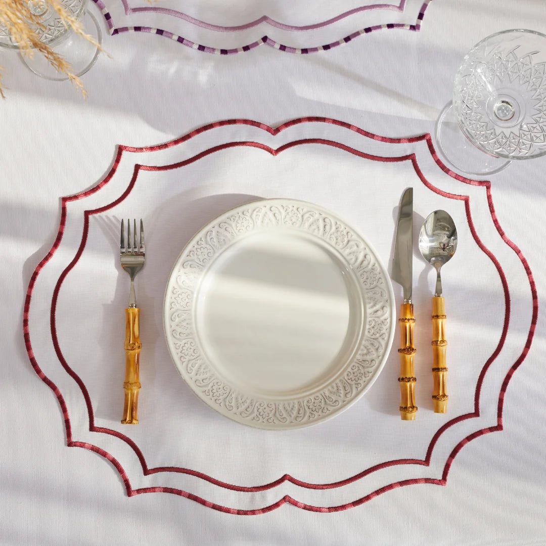 MARBLED PLACEMATS BURGUNDY (SET OF 4)