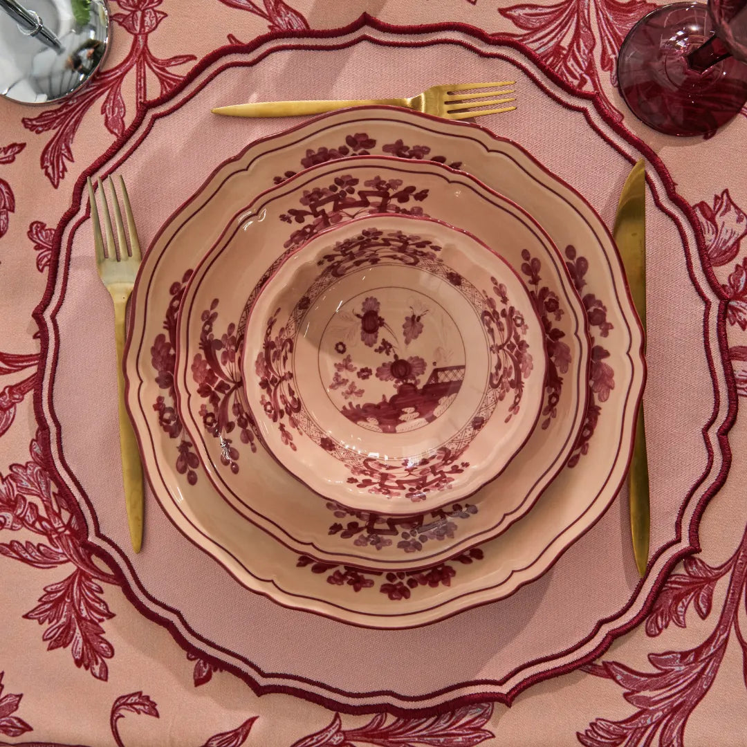 FIORENZA PLACEMATS SALMON/BURGUNDY (SET OF 4)