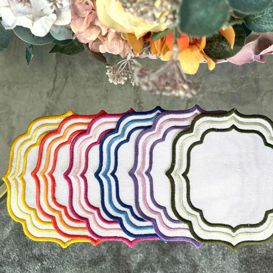 MIXED-COLOR TRIPLE ROW COCKTAIL NAPKINS (SET OF 4)