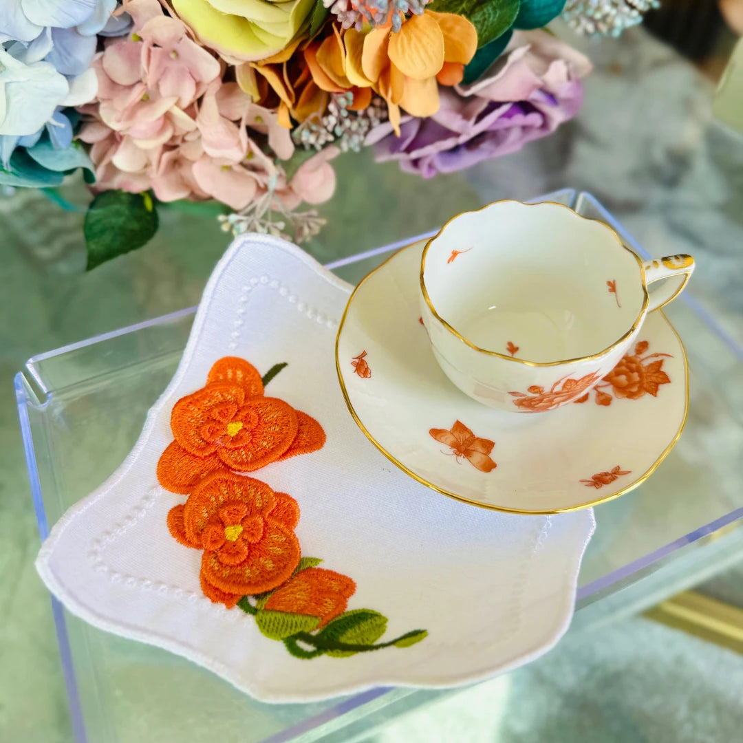 ORCHID COCKTAIL NAPKINS ORANGE (SET OF 4)