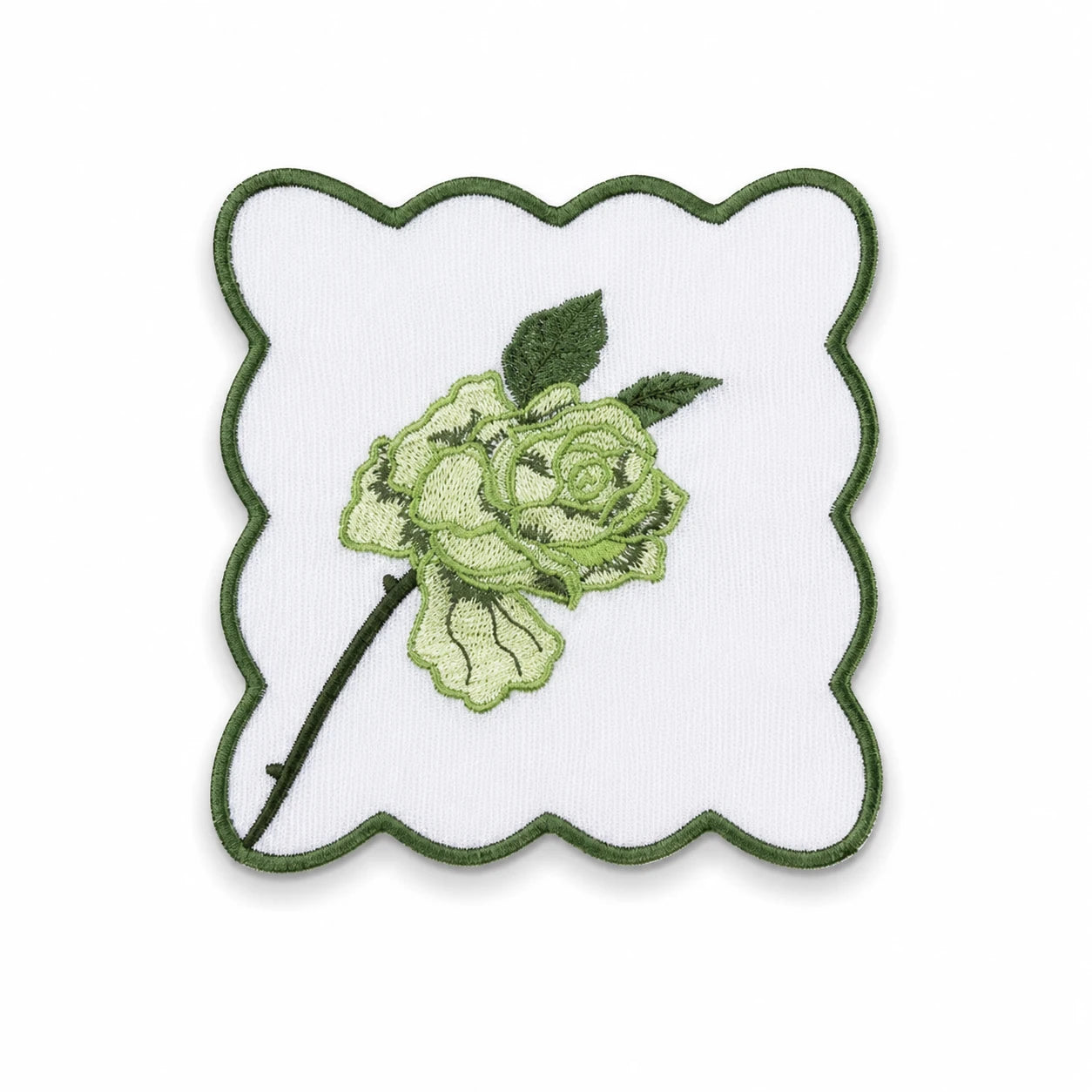 VINTAGE ROSE COCKTAIL NAPKINS GREEN (SET OF 4)