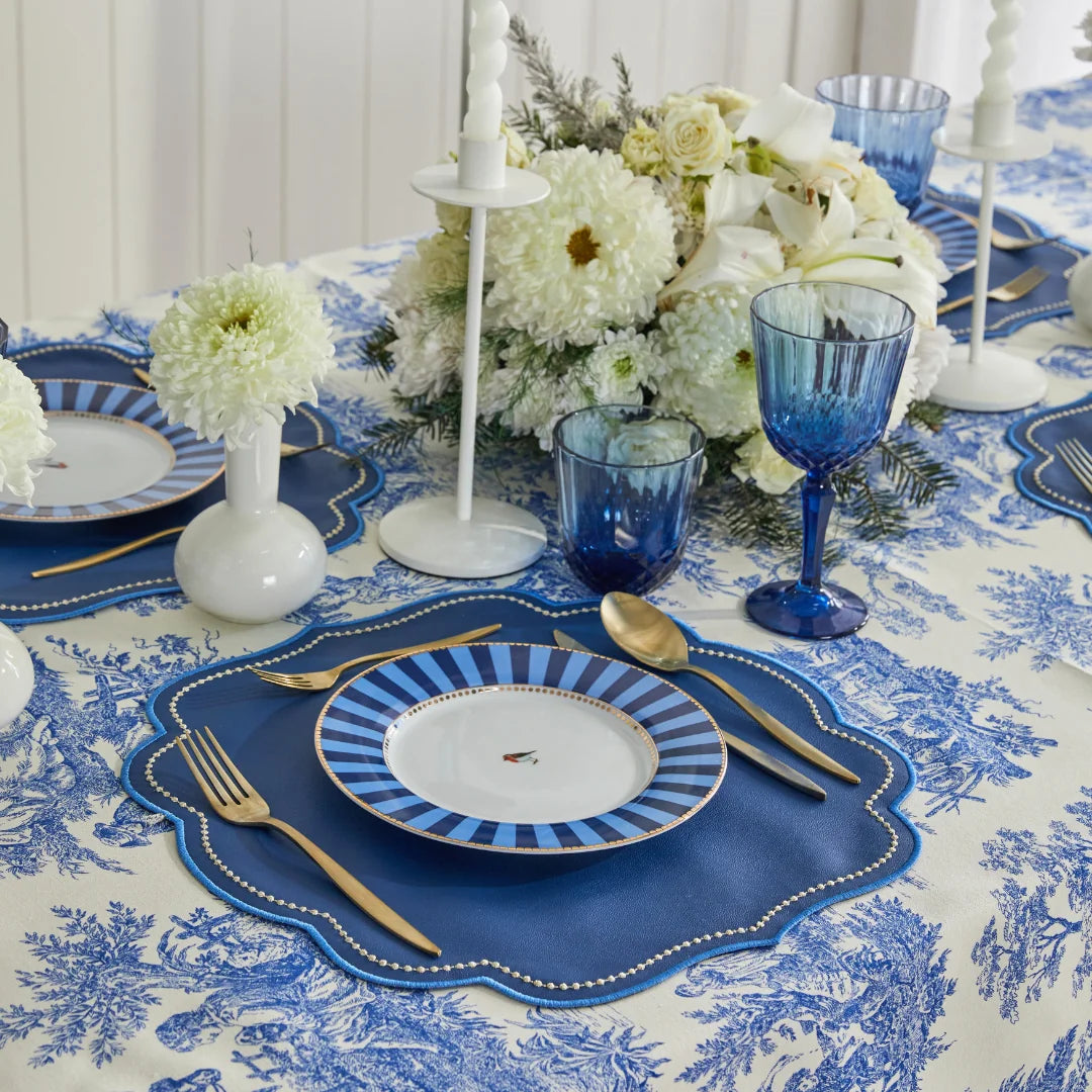 FAUX LEATHER ROYAL PLACEMAT NAVY (SET OF 4)