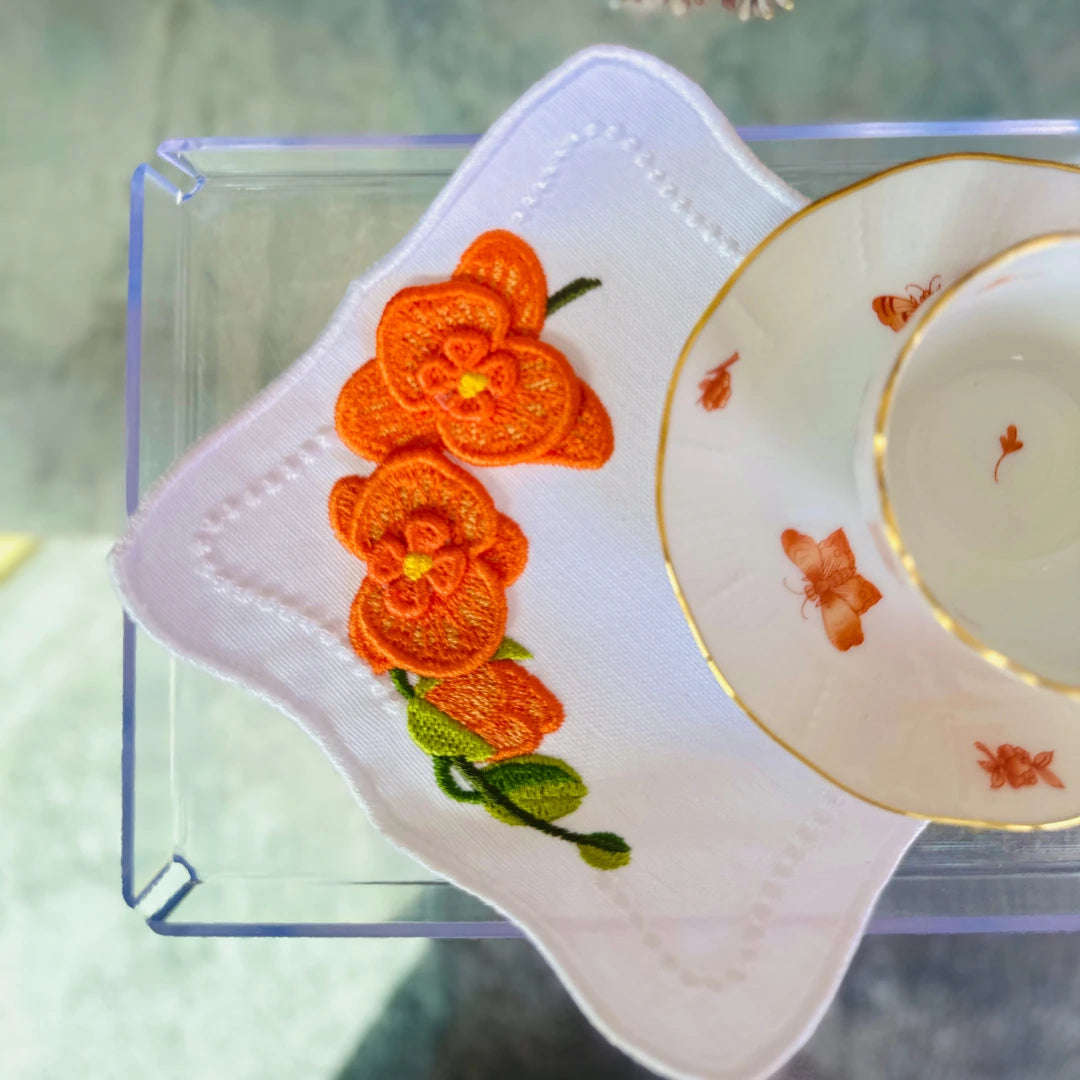 ORCHID COCKTAIL NAPKINS ORANGE (SET OF 4)