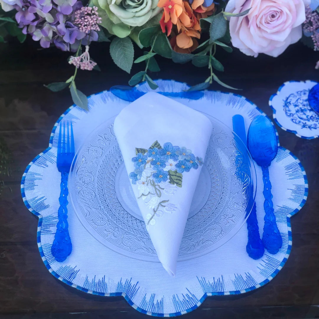 HYDRANGEA DINNER NAPKIN BLUE (SET OF 4)