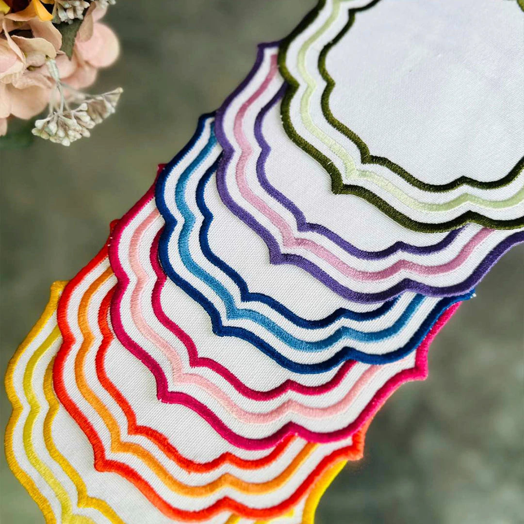 MIXED-COLOR TRIPLE ROW COCKTAIL NAPKINS (SET OF 4)