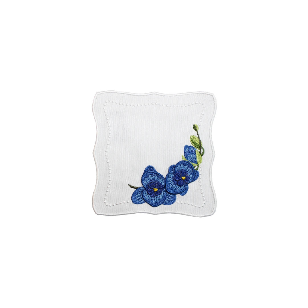 ORCHID COCKTAIL NAPKINS NAVY (SET OF 4)