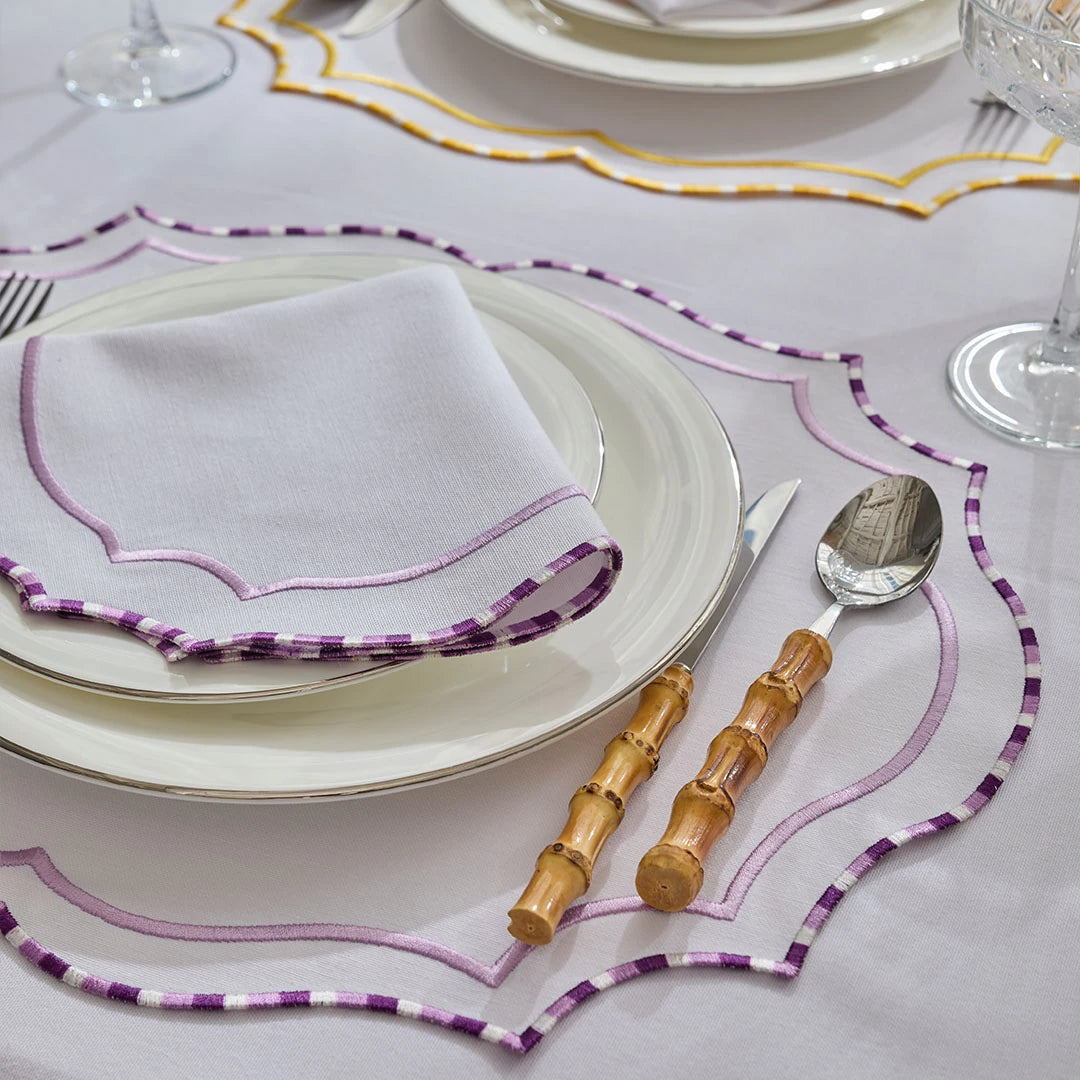 MARBLED NAPKINS PURPLE (SET OF 4)