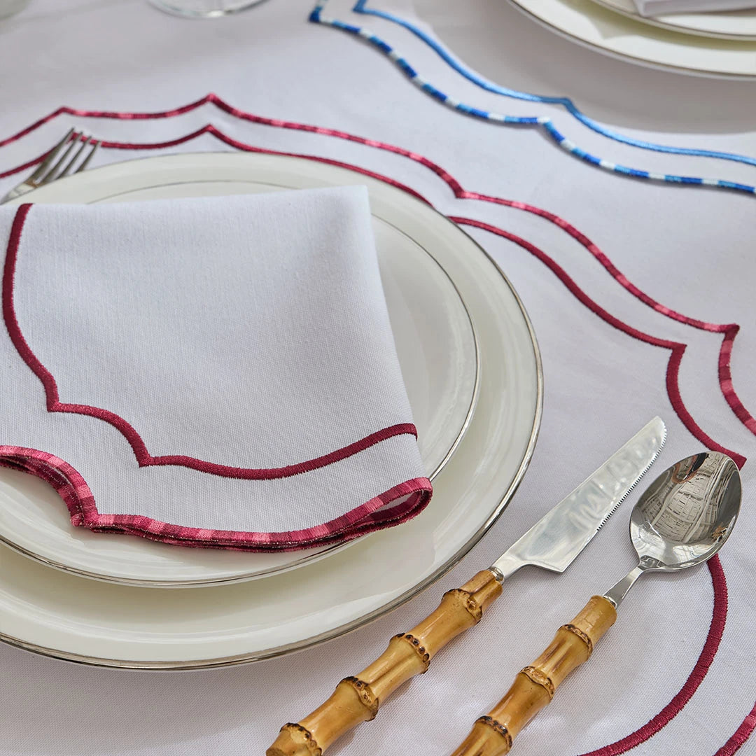 MARBLED NAPKINS BURGUNDY (SET OF 4)