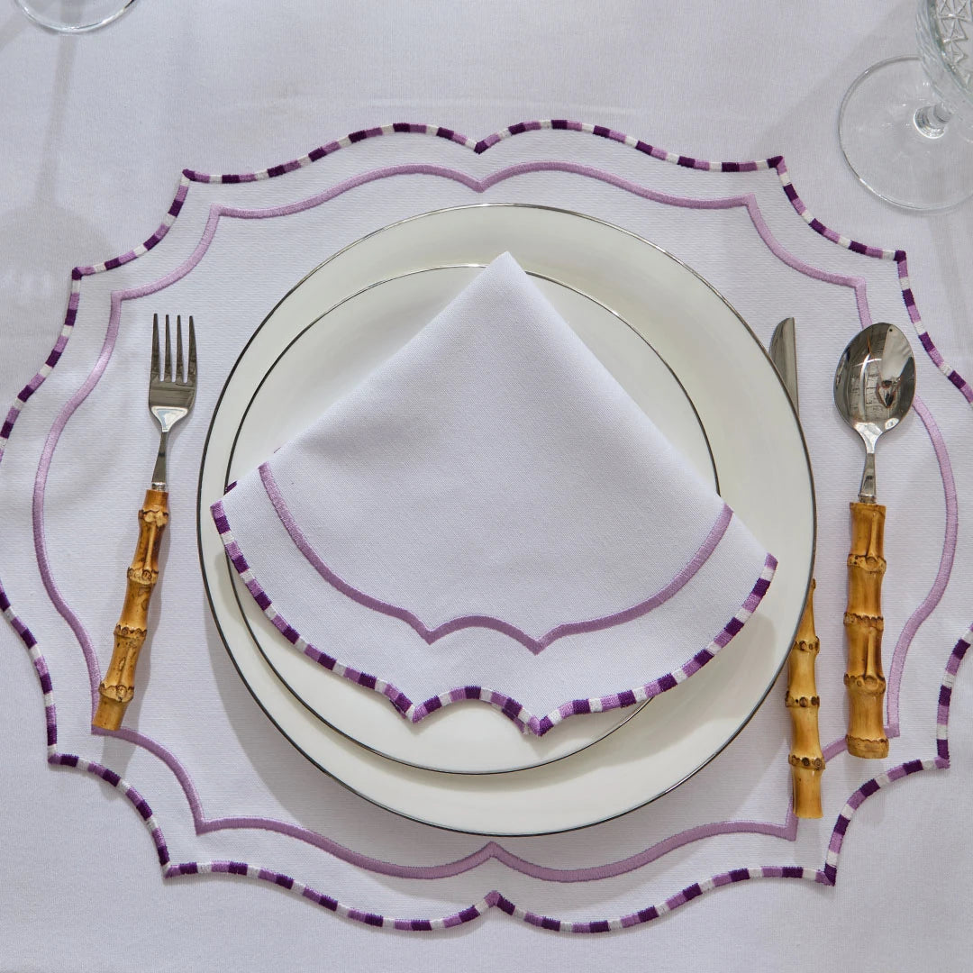 MARBLED NAPKINS PURPLE (SET OF 4)