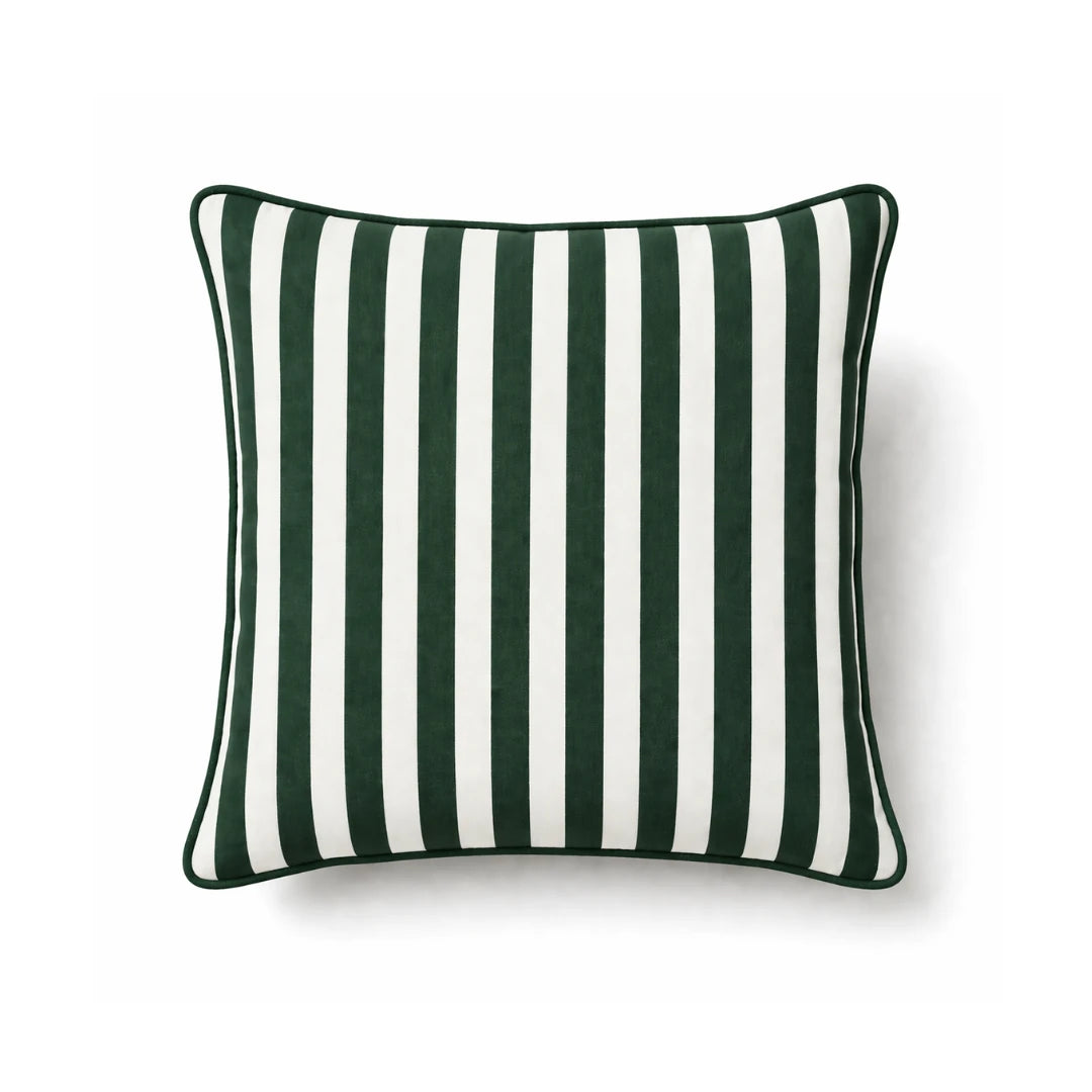 Striped Piped Cushion Cover, 43x43 cm