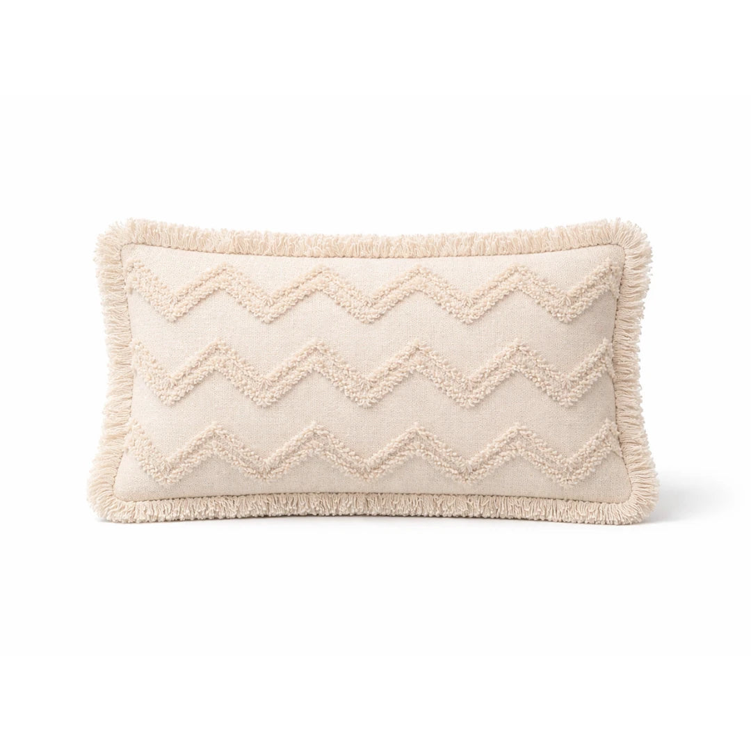 Zigzag Fringed Cushion Cover