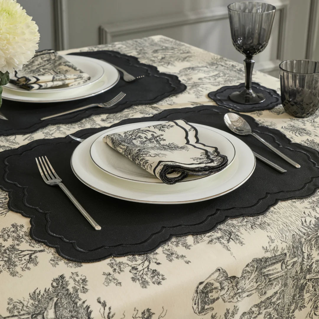 TOILE DE JOUY BLACK DINNER NAPKIN (SET OF 4)