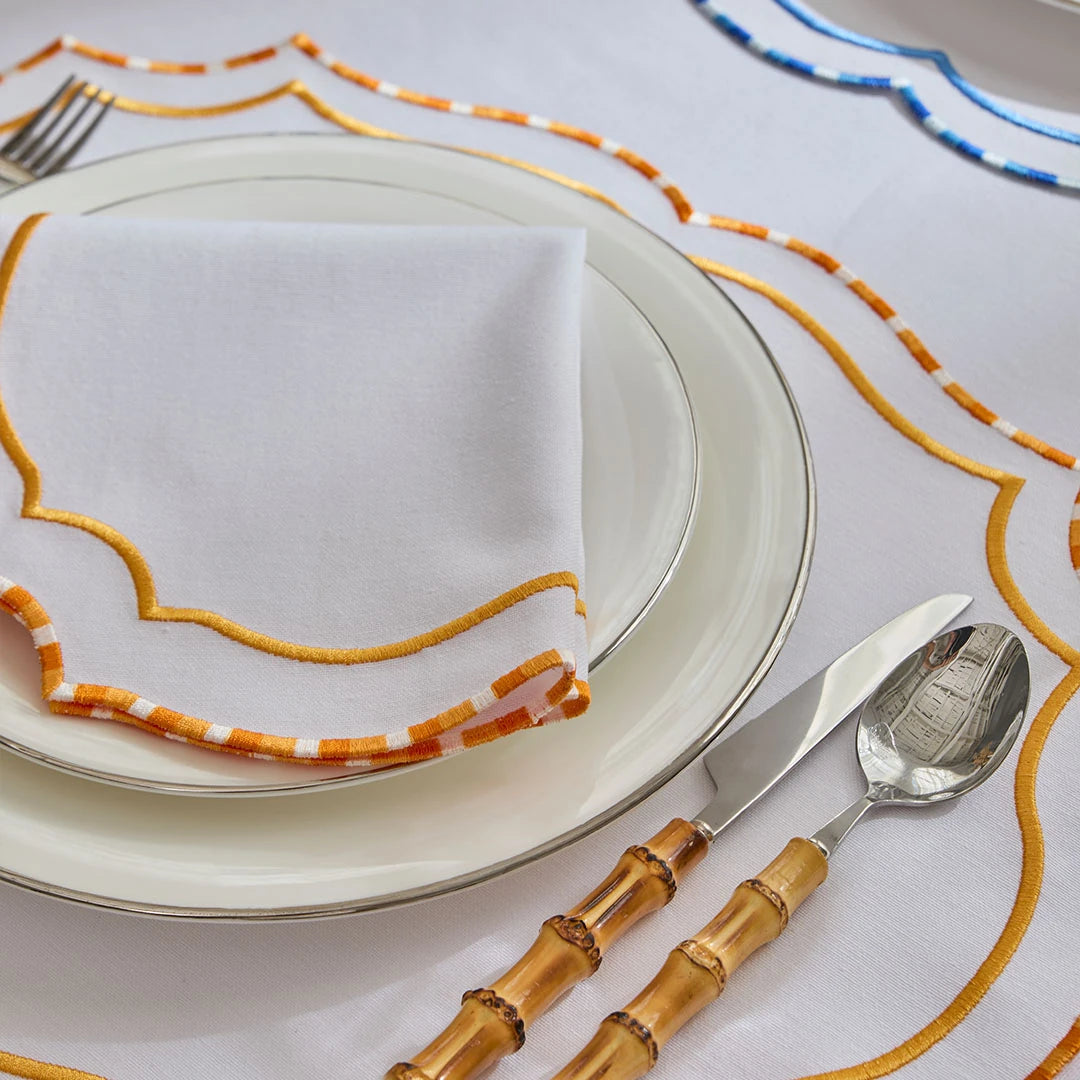 MARBLED NAPKINS ORANGE (SET OF 4)
