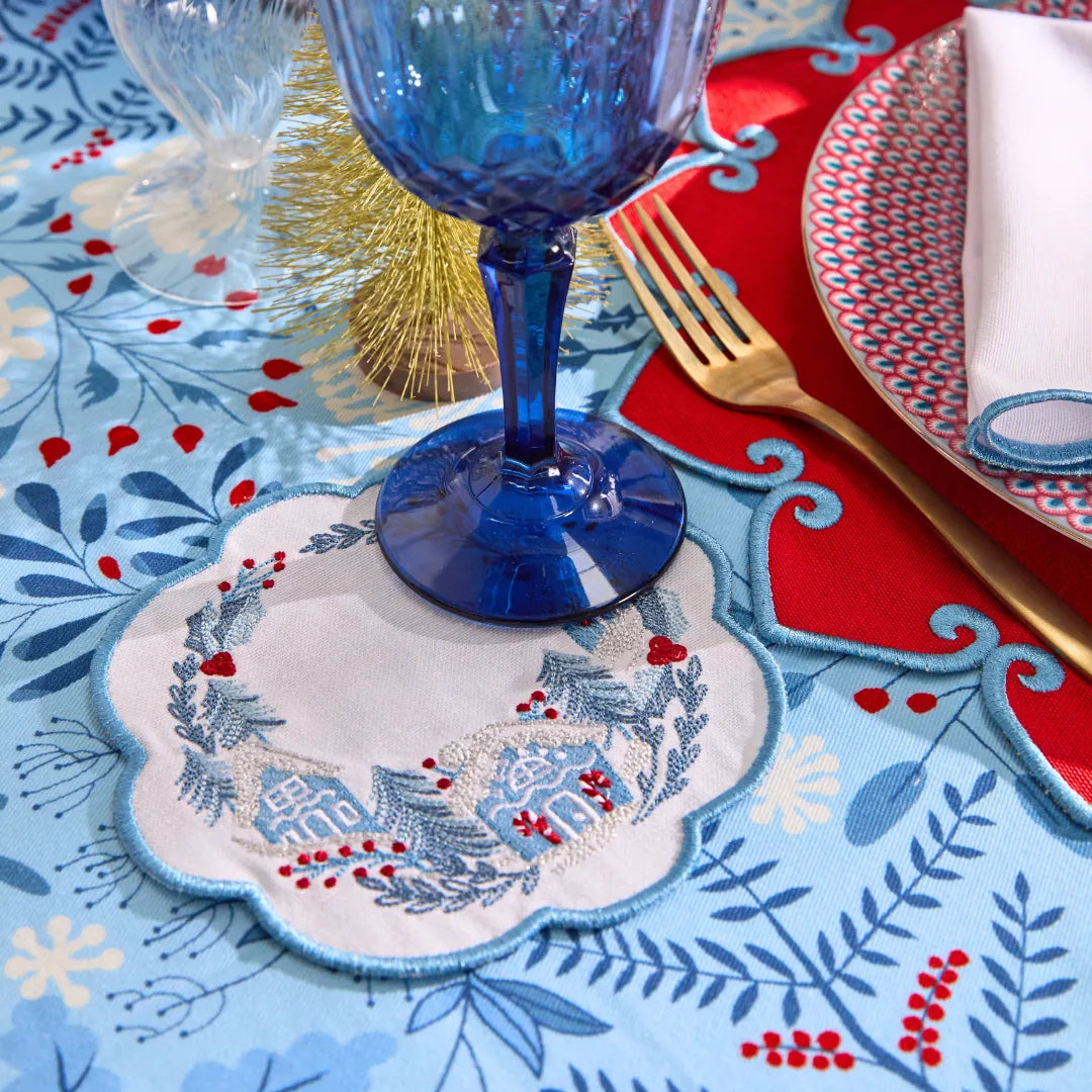 NEW YEAR COCKTAIL NAPKINS BLUE (SET OF 4)