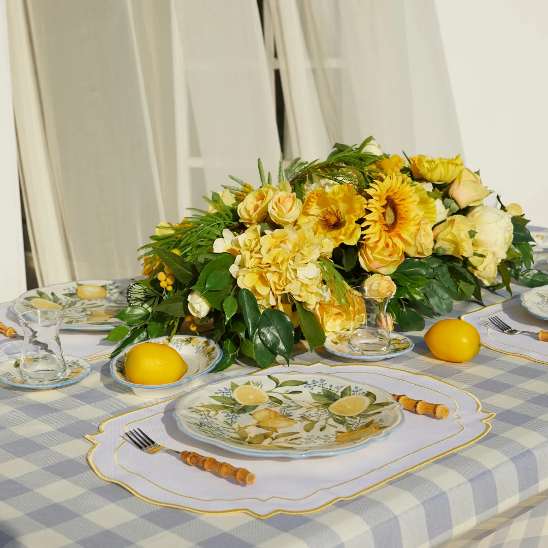 DOUBLE-ROW LEMON YELLOW PLACEMATS (SET OF 4)