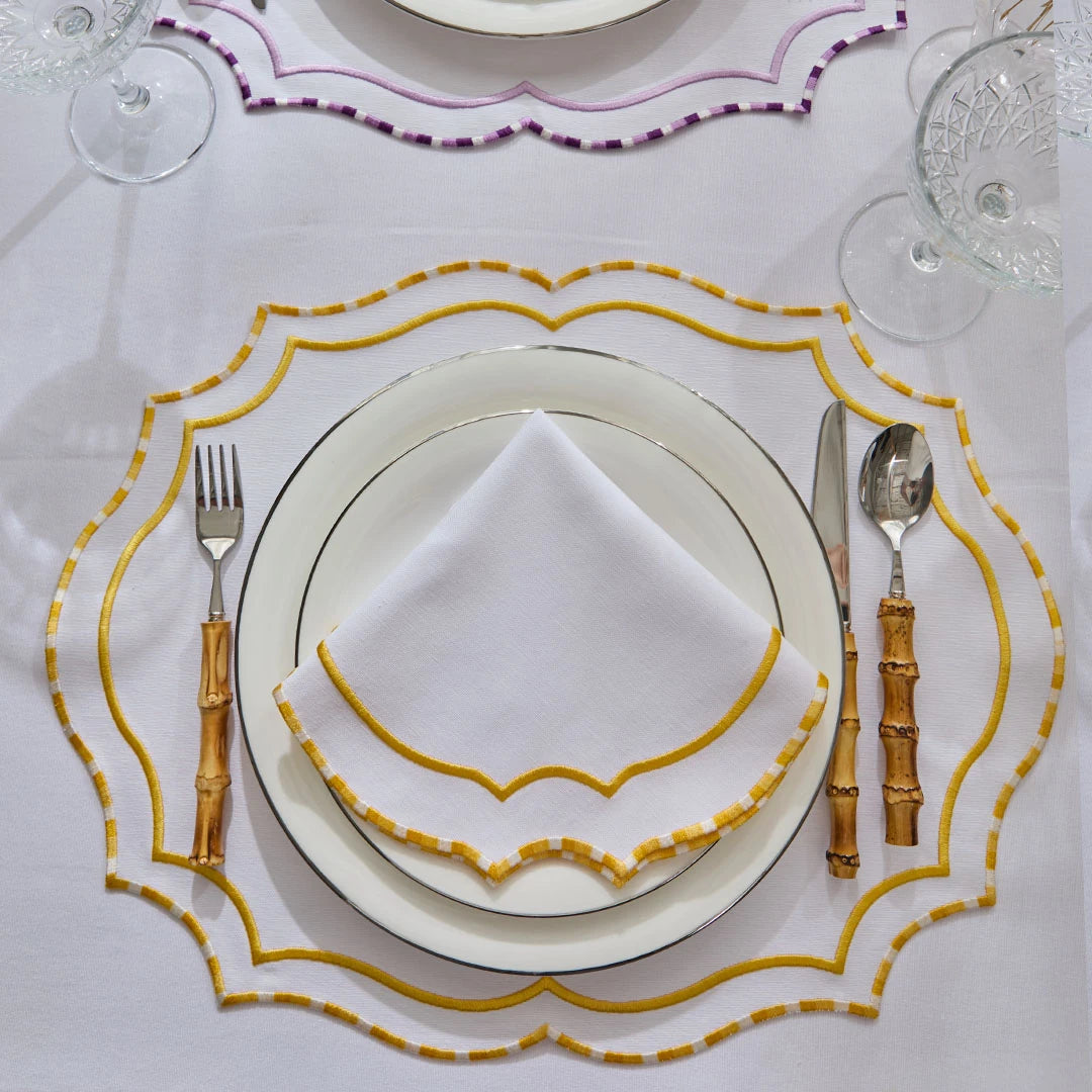 MARBLED NAPKINS YELLOW (SET OF 4)