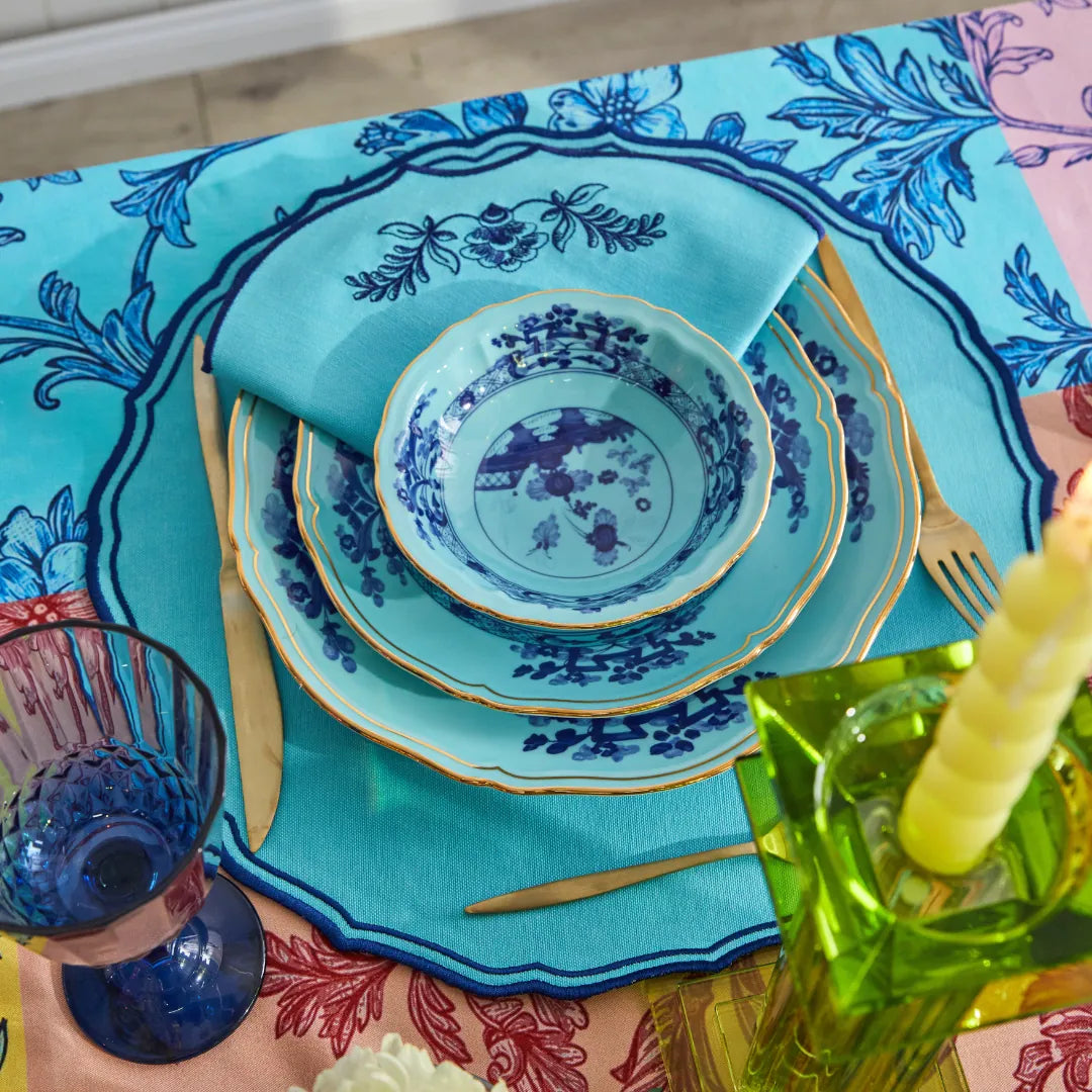 FIORENZA NAPKINS TURQUOISE/NAVY (SET OF 4)
