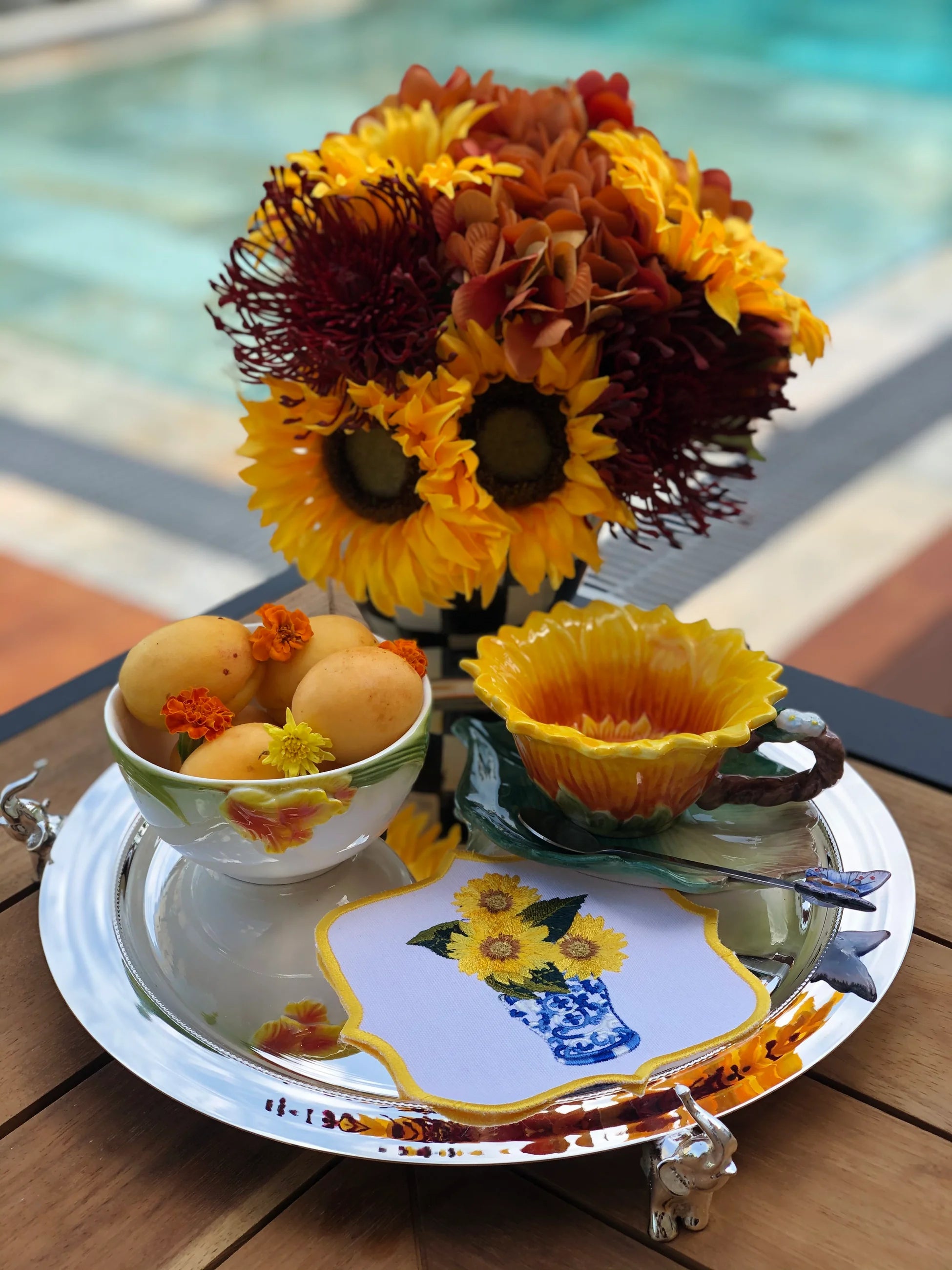 SUNFLOWER COCKTAIL NAPKINS (SET OF 4)
