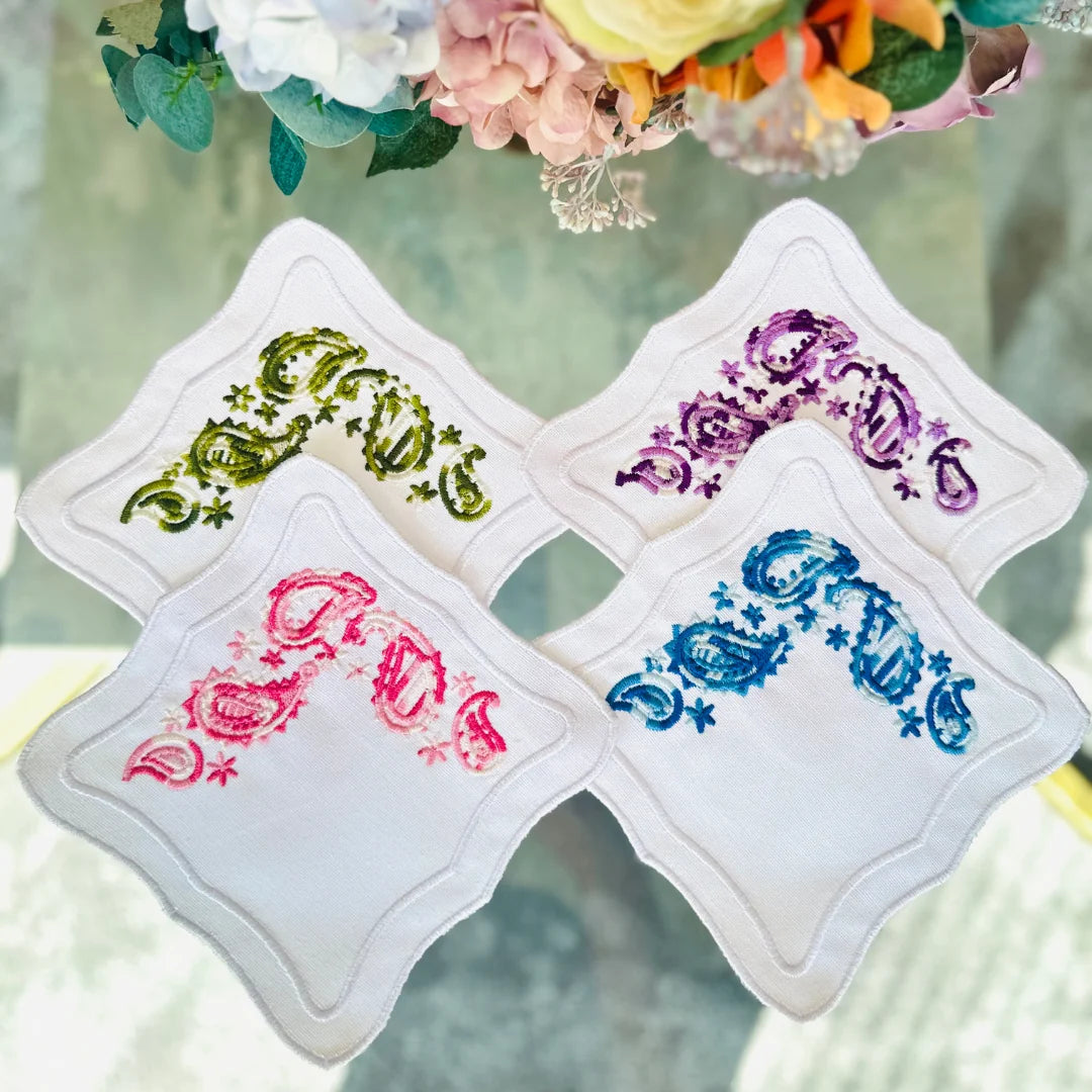 MIXED-COLOR SHAWL COCKTAIL NAPKINS (SET OF 4)