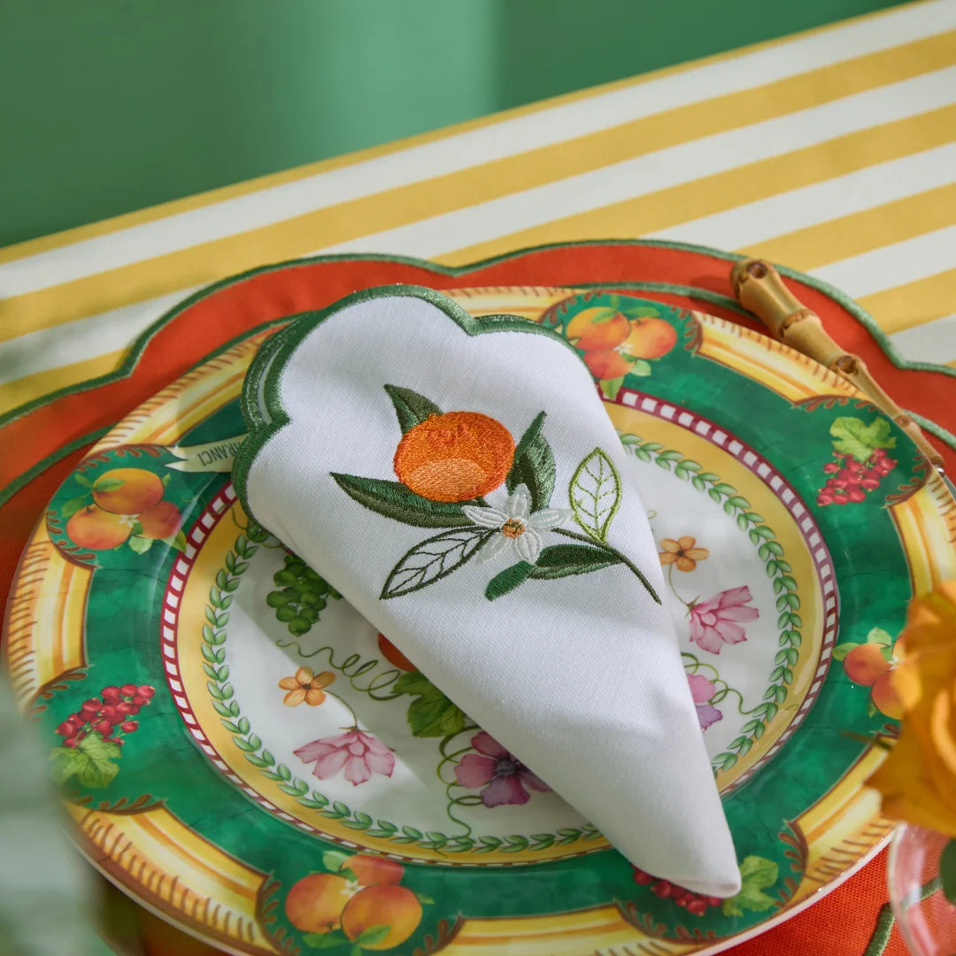 GISELLE ORANGE NAPKINS GREEN (SET OF 4)