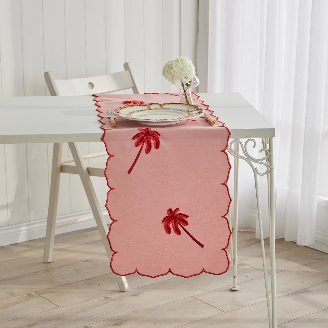3D EMBROIDERED PALM RUNNER