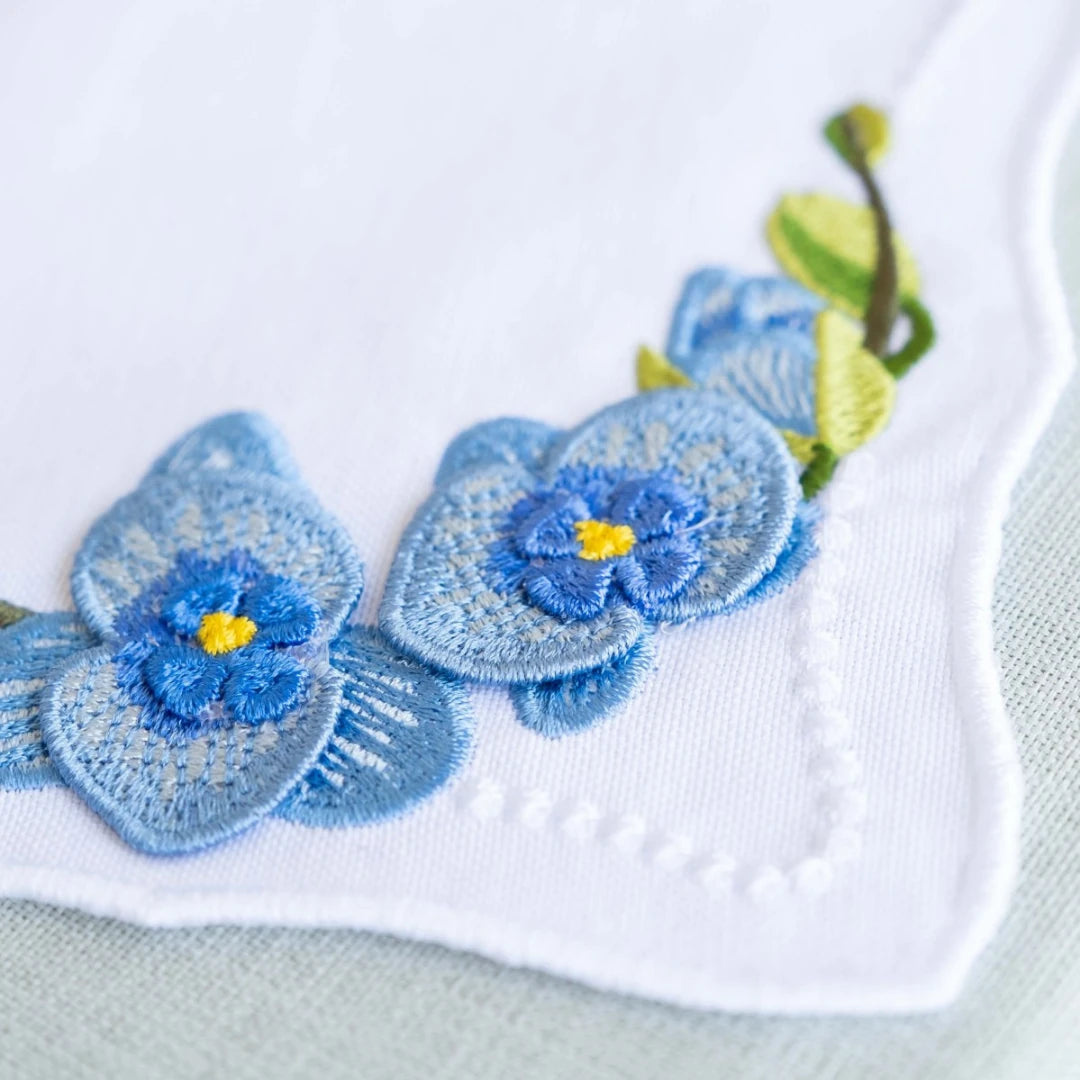 ORCHID COCKTAIL NAPKINS BLUE (SET OF 4)