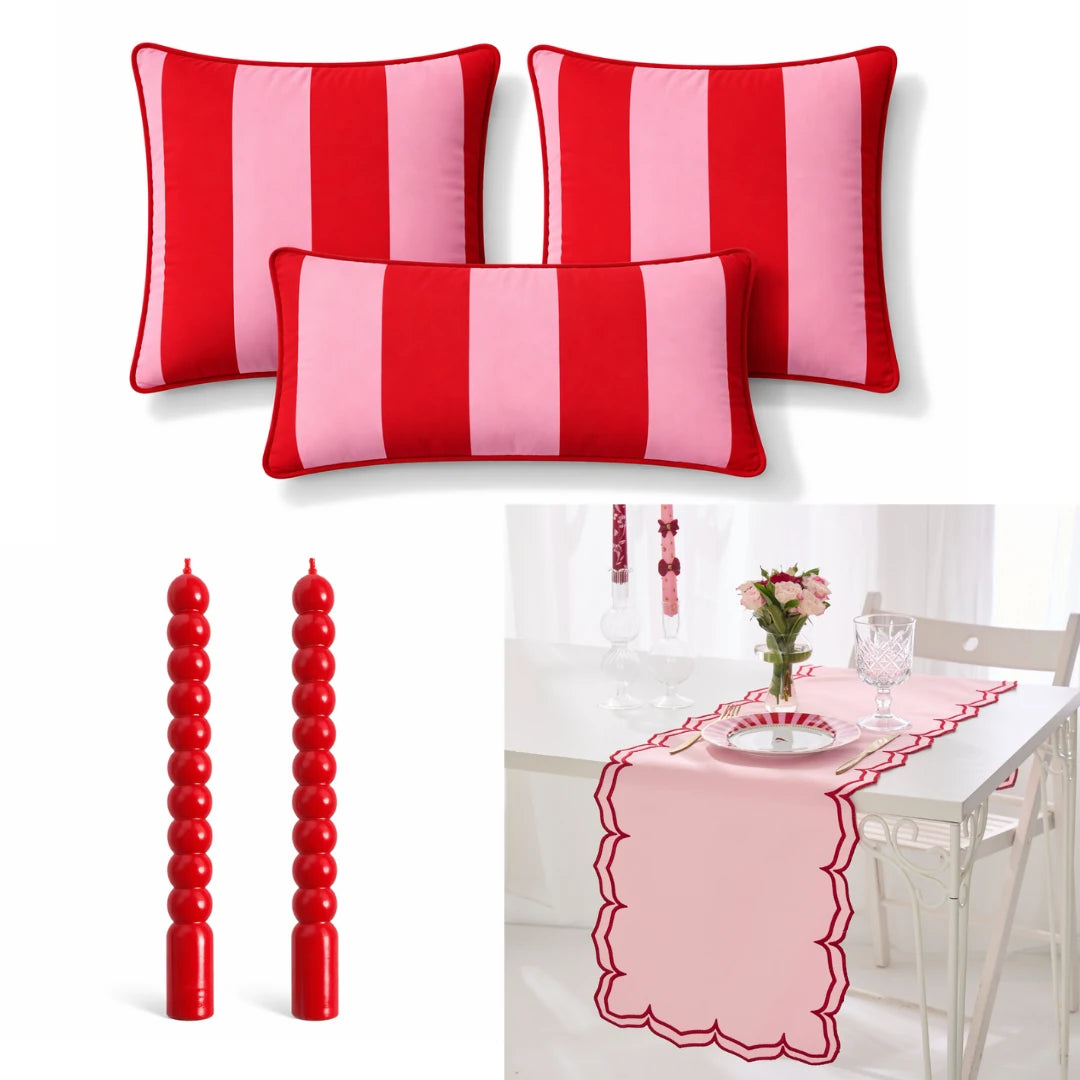 Valerio Runner, Cushion Cover & Candle Set