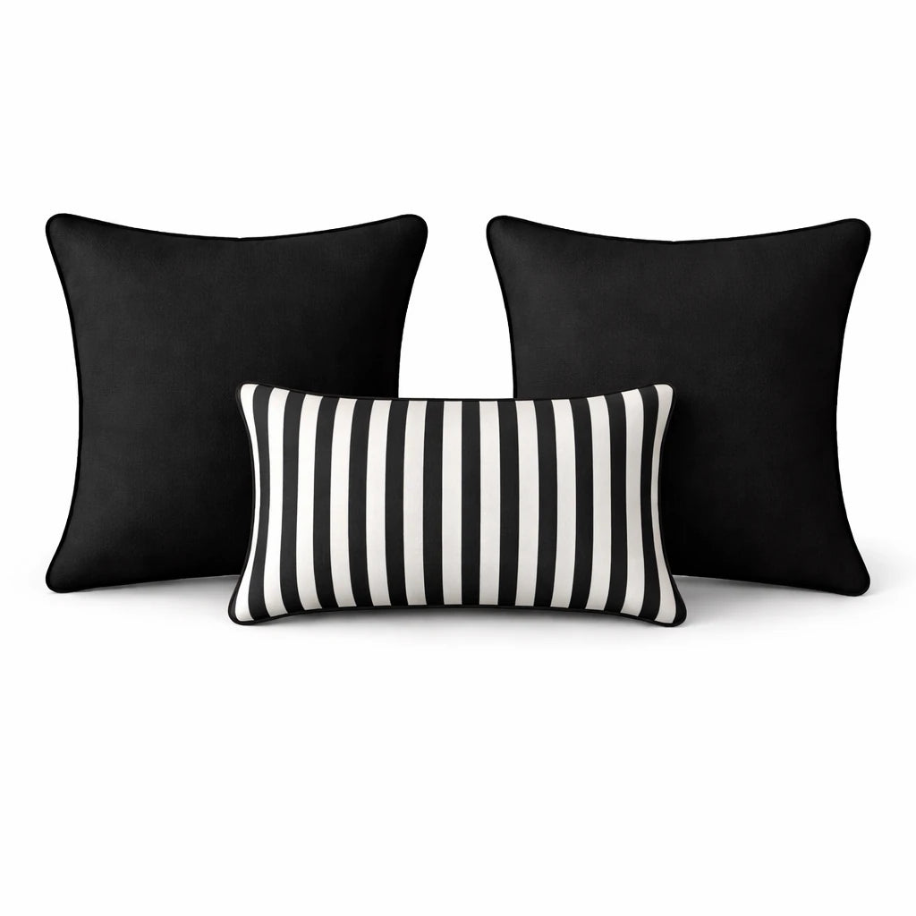 BLACK CUSHION COVER SET