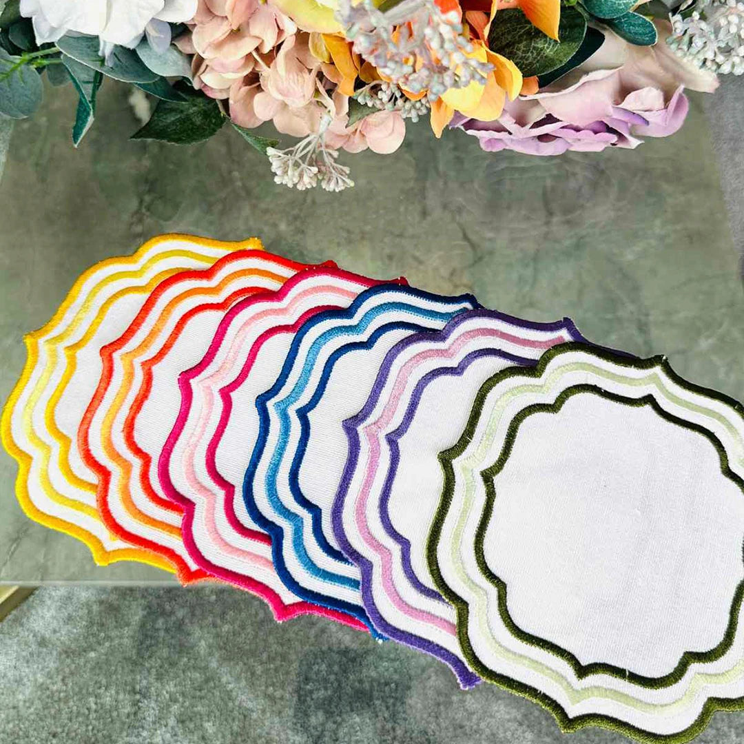 MIXED-COLOR TRIPLE ROW COCKTAIL NAPKINS (SET OF 4)