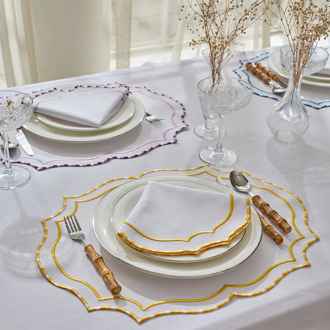 MARBLED NAPKINS YELLOW (SET OF 4)
