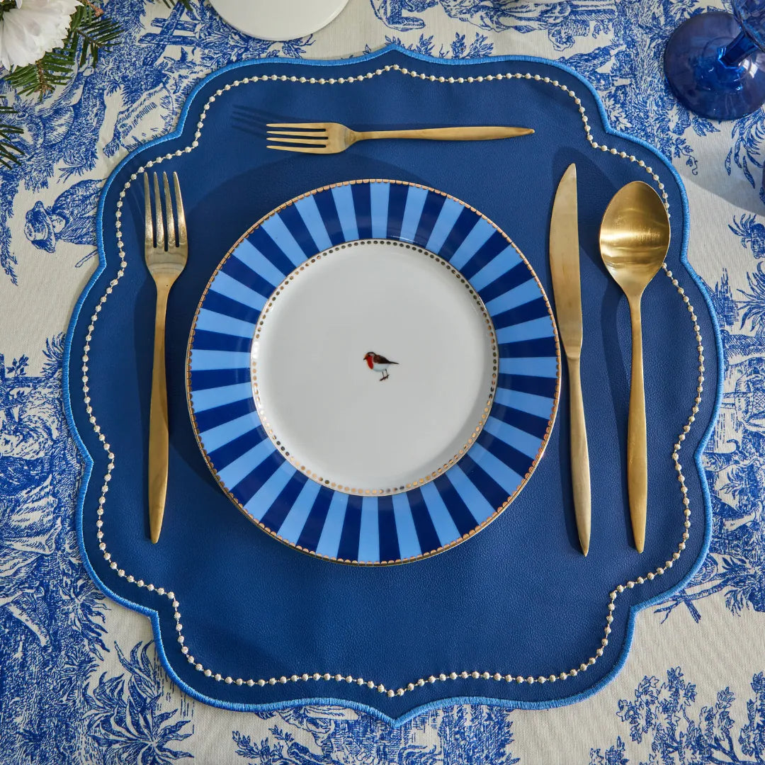 FAUX LEATHER ROYAL PLACEMAT NAVY (SET OF 4)