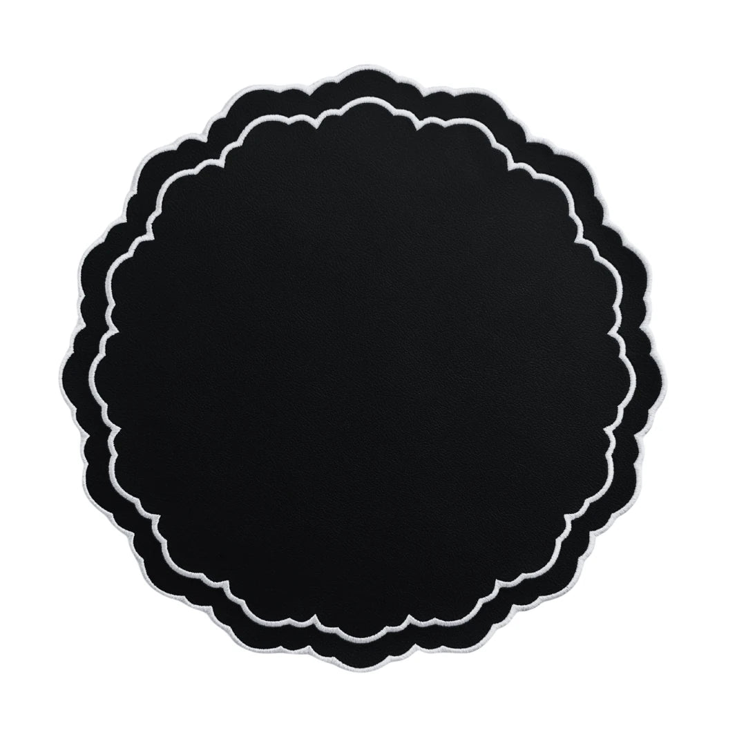 FAUX LEATHER HERME PLACEMAT BLACK (SET OF 4)