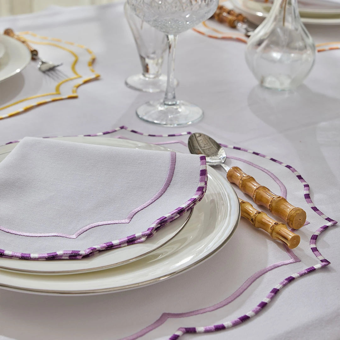MARBLED NAPKINS PURPLE (SET OF 4)