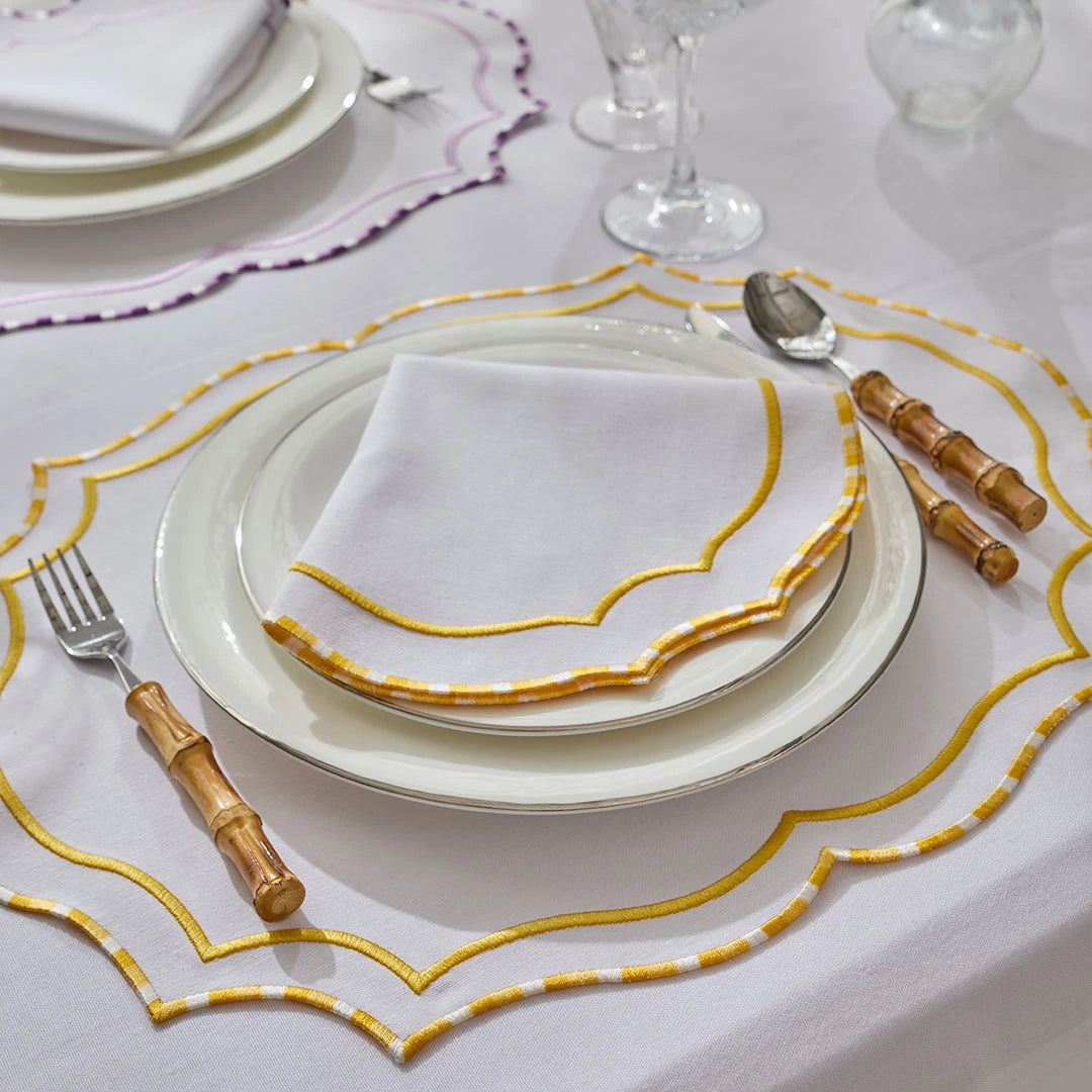 MARBLED NAPKINS YELLOW (SET OF 4)