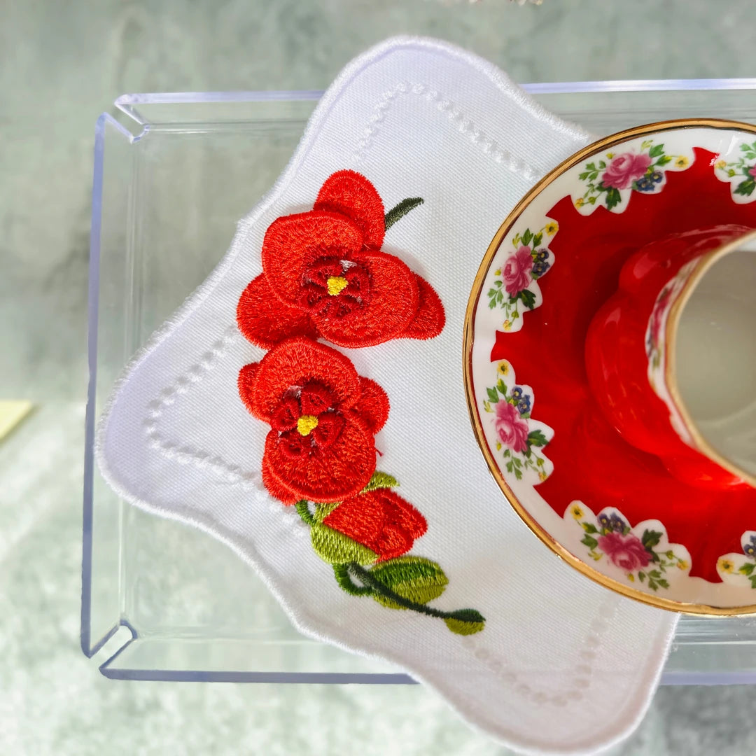 ORCHID COCKTAIL NAPKINS RED (SET OF 4)