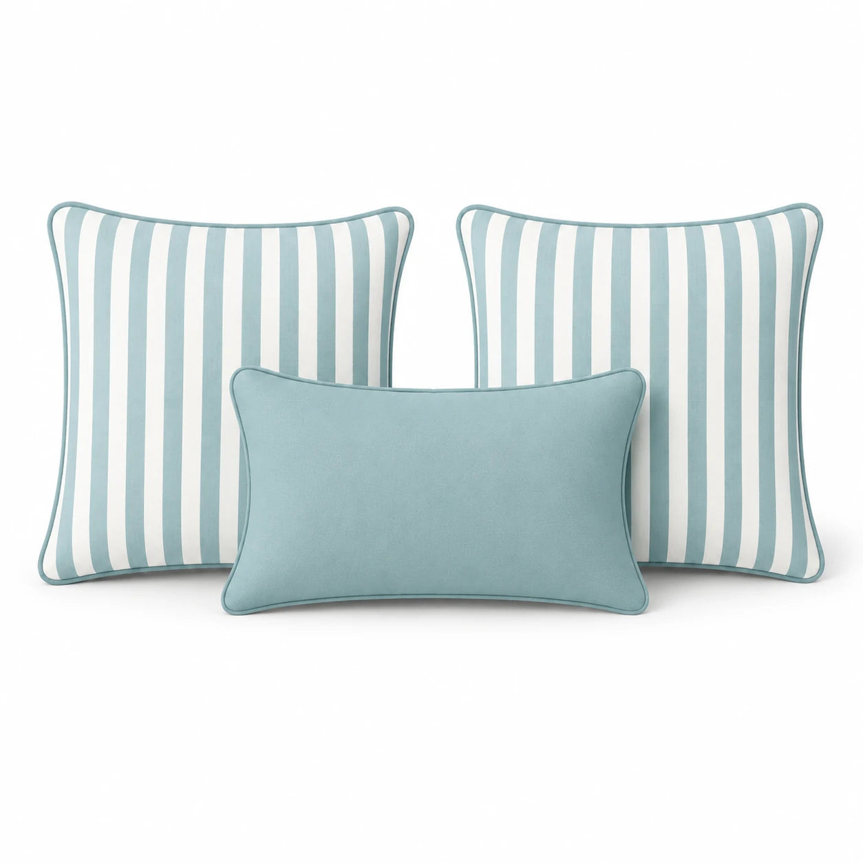TURQUOISE STRIPED CUSHION COVER SET