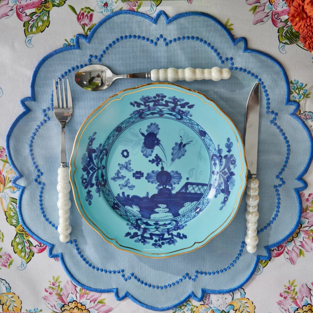 MIXED-COLOR BLOOM NAPKINS LIGHT BLUE (SET OF 4)