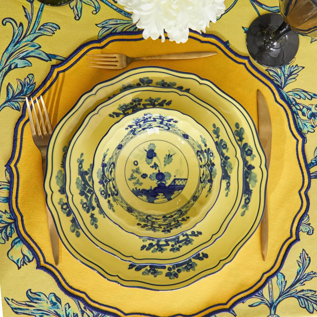 FIORENZA PLACEMATS YELLOW/NAVY (SET OF 4)