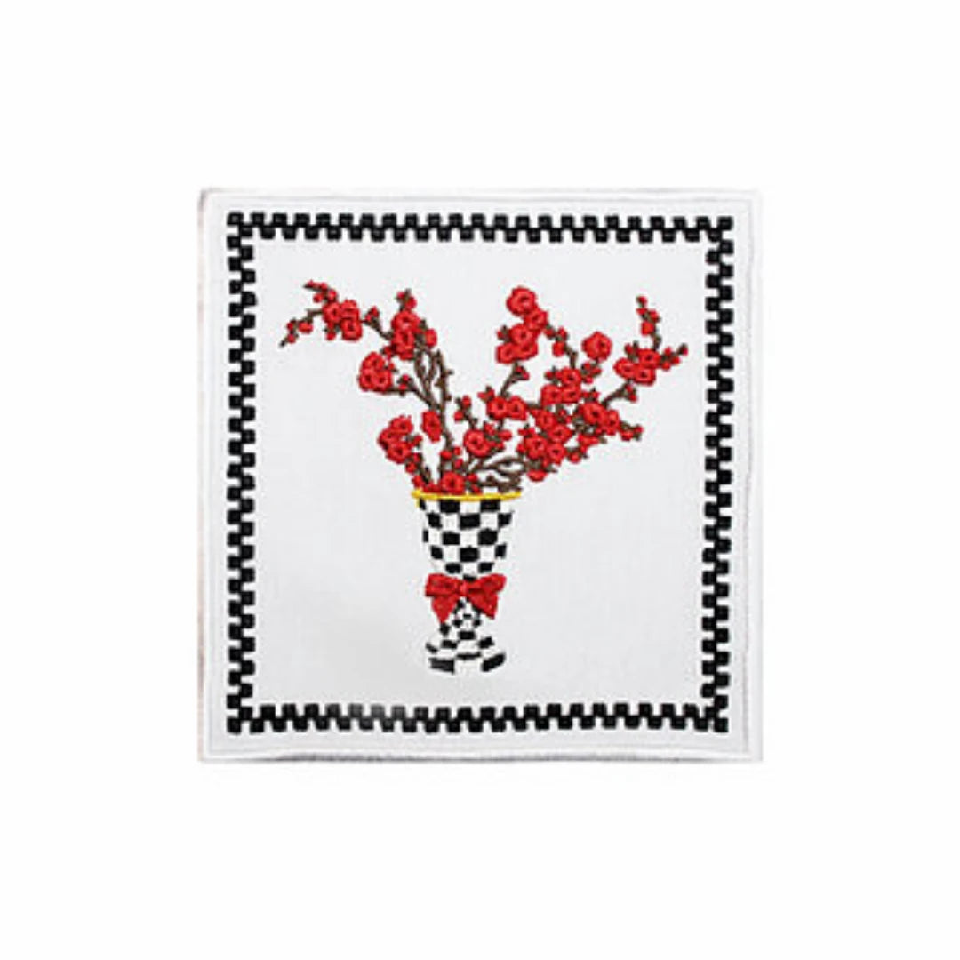 CHECKERED VASE COCKTAIL NAPKINS (SET OF 4)