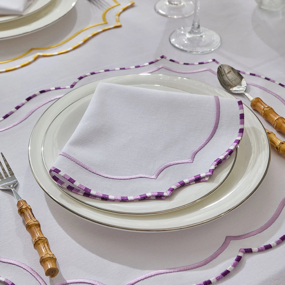 MARBLED NAPKINS PURPLE (SET OF 4)