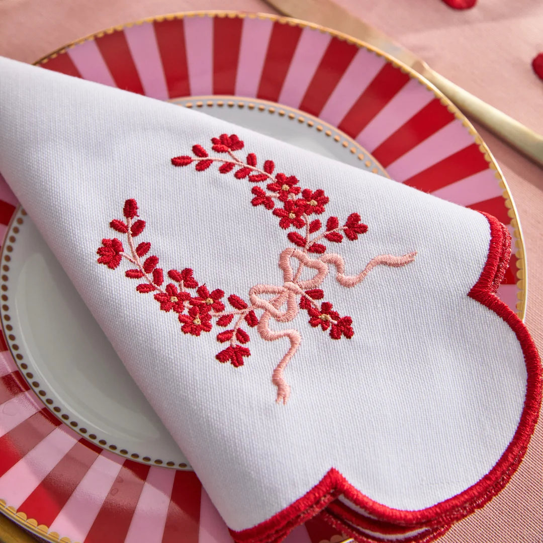 SALMON AZUR NAPKINS RED (SET OF 4)