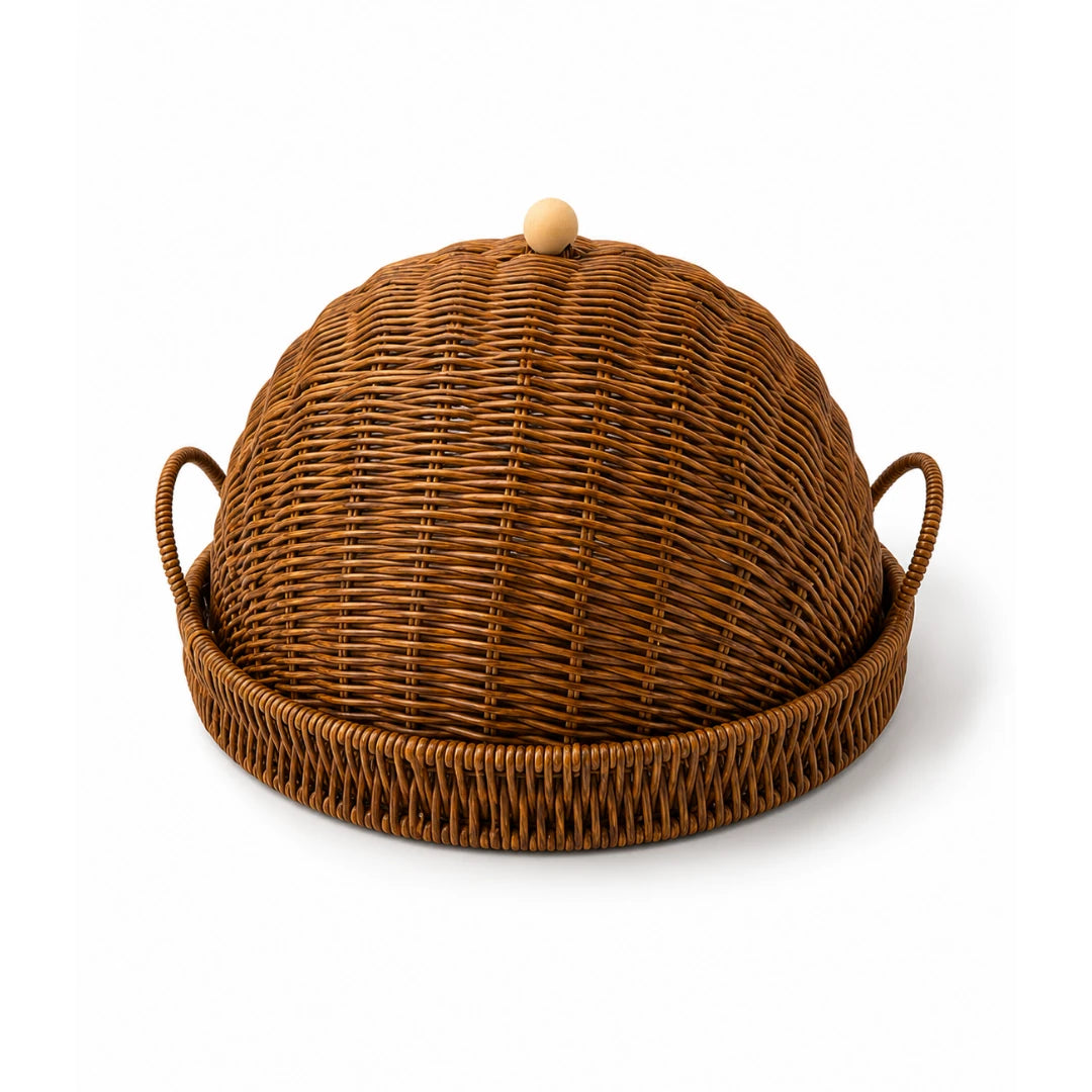 RATTAN LIDDED CAKE STAND