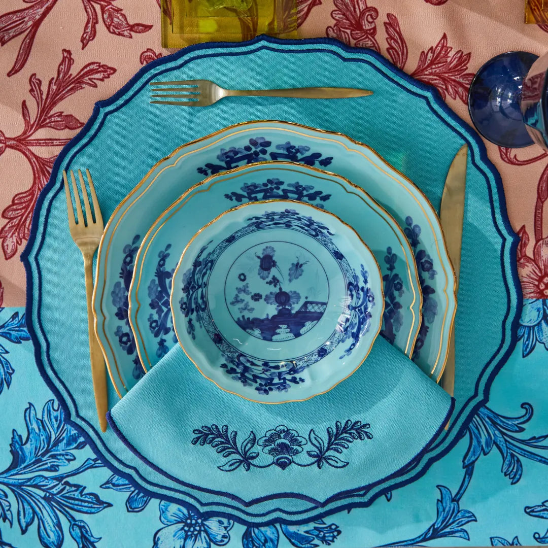 FIORENZA NAPKINS TURQUOISE/NAVY (SET OF 4)