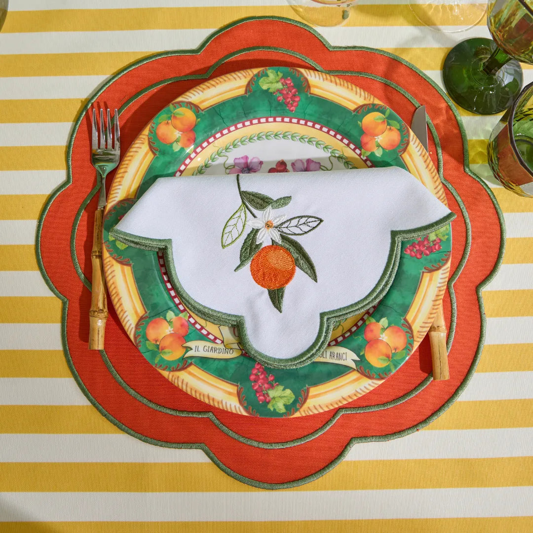 GISELLE ORANGE NAPKINS GREEN (SET OF 4)
