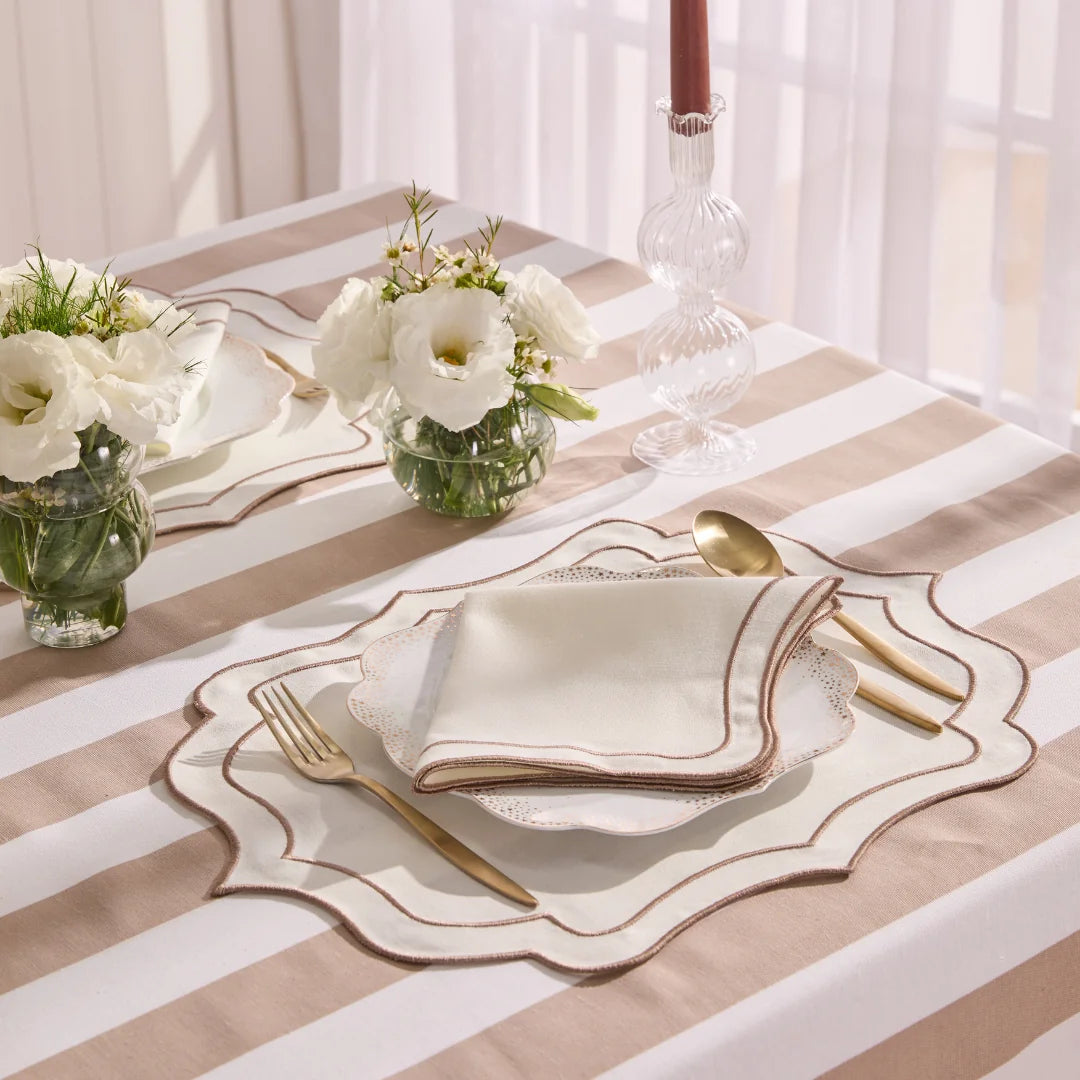HARMONY NAPKINS BEIGE (SET OF 4)