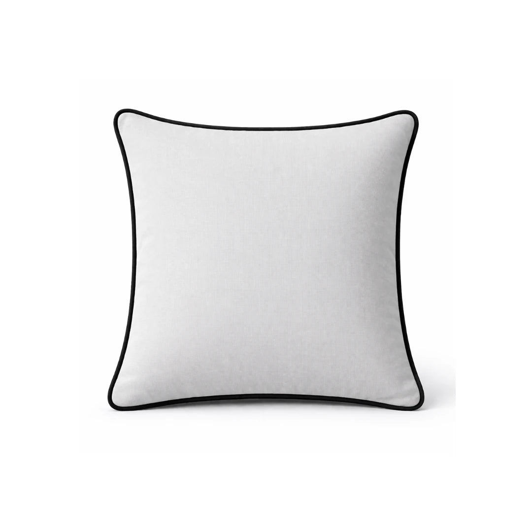 Light Gray Cushion Cover with Black Piping