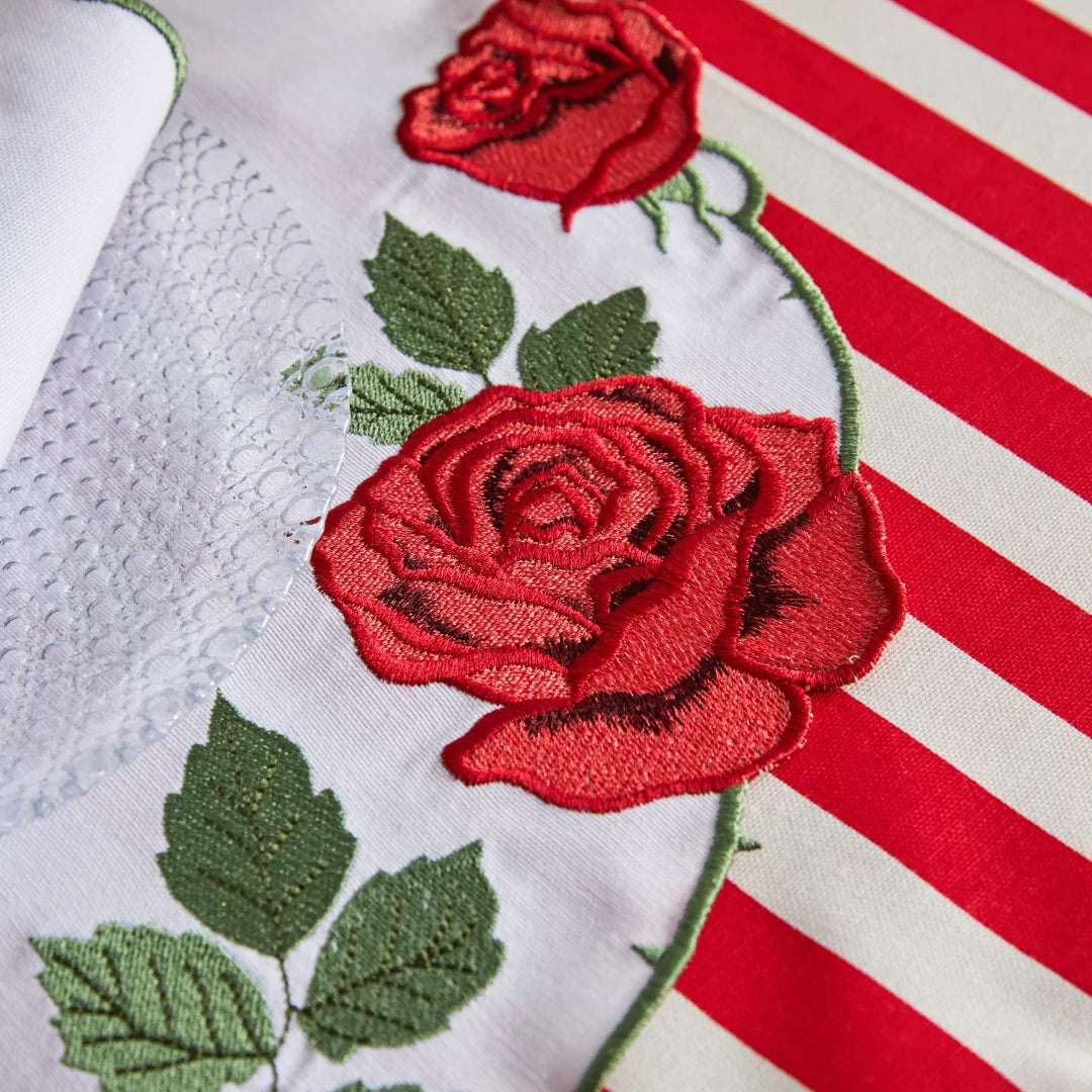 STRIPED NAPKIN RING RED (SET OF 4)